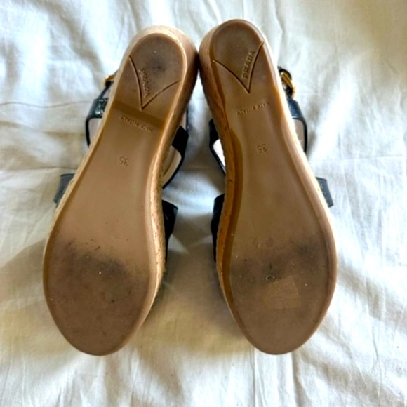 Prada Calzature Donna Cork Wedges Size 35 - Picture 5 of 6